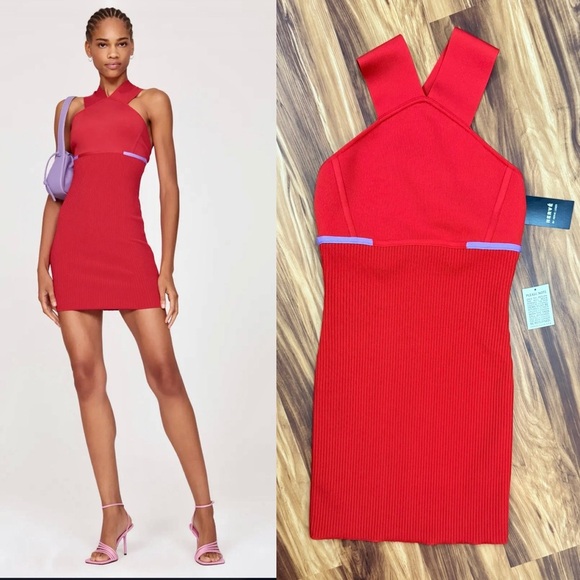 New Herve Leger High Neck Bandage Dress - Picture 1 of 10